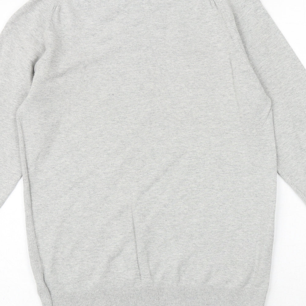 NEXT Mens Grey Round Neck Cotton Pullover Jumper Size XS Long Sleeve