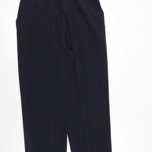 SARAH HAMILTON Womens Blue Polyester Trousers Size 12 Regular Zip