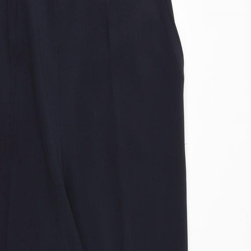 SARAH HAMILTON Womens Blue Polyester Trousers Size 12 Regular Zip