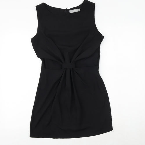 Love Womens Black Polyester A-Line Size M Round Neck Zip