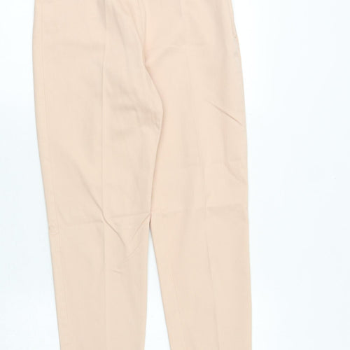 H&M Womens Pink Viscose Chino Trousers Size 8 Regular Zip