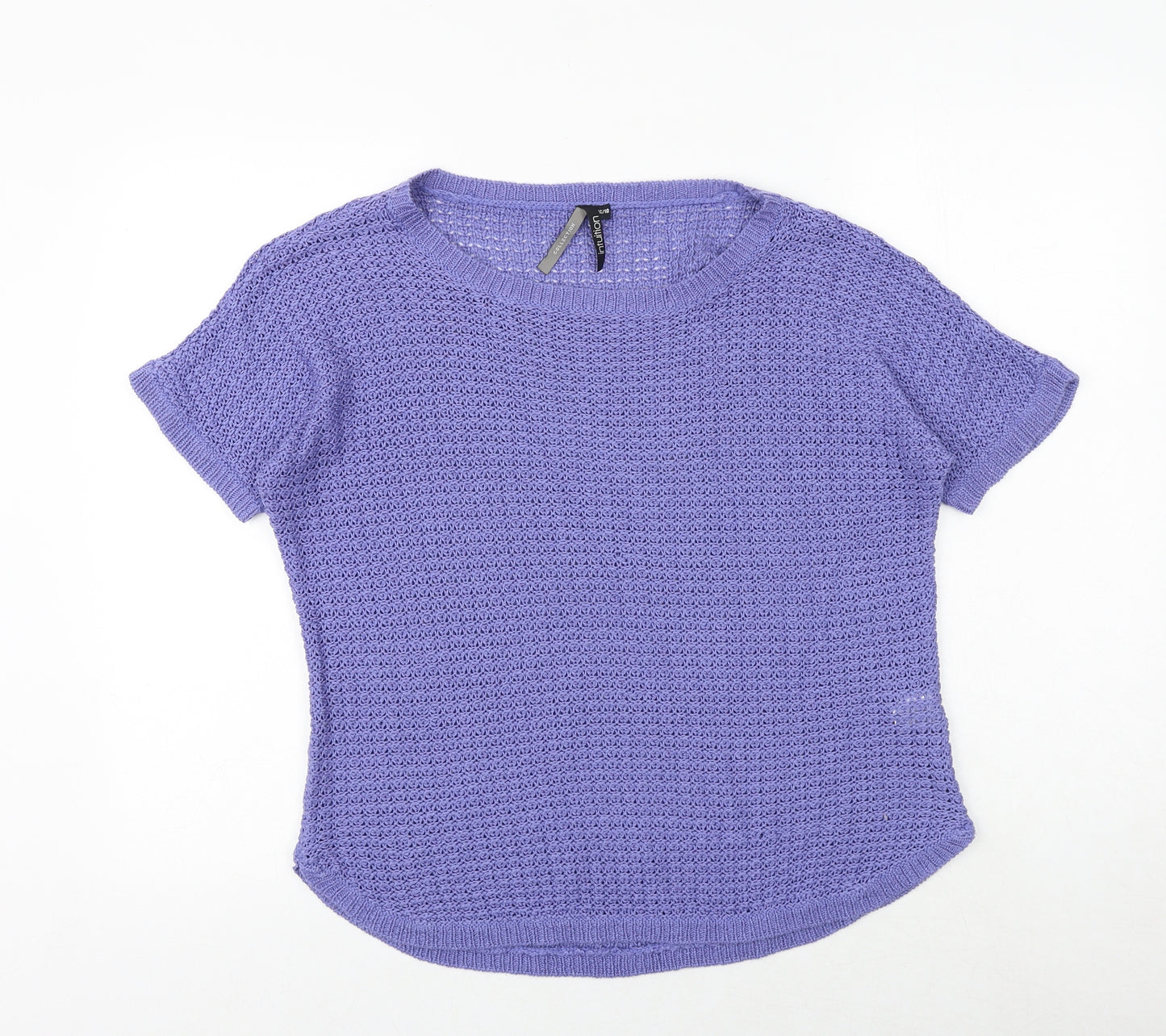 INTUITION Womens Purple Round Neck Acrylic Pullover Jumper Size 16