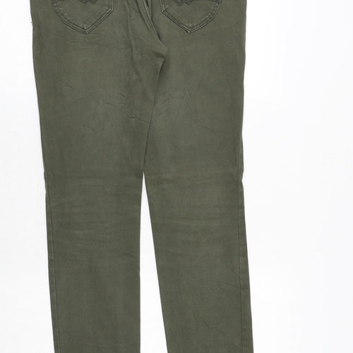 Osika Jeans Womens Green Cotton Straight Jeans Size 32 in Regular Zip