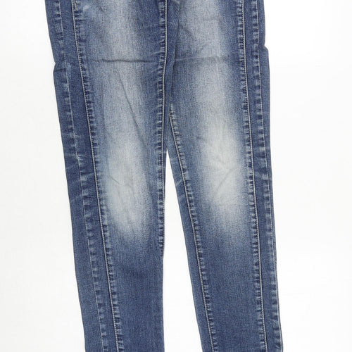 slivillim Womens Blue Cotton Skinny Jeans Size 8 Regular Zip