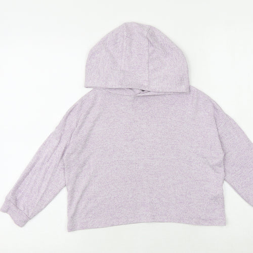 Marks and Spencer Girls Purple Viscose Pullover Hoodie Size 6-7 Years Pullover