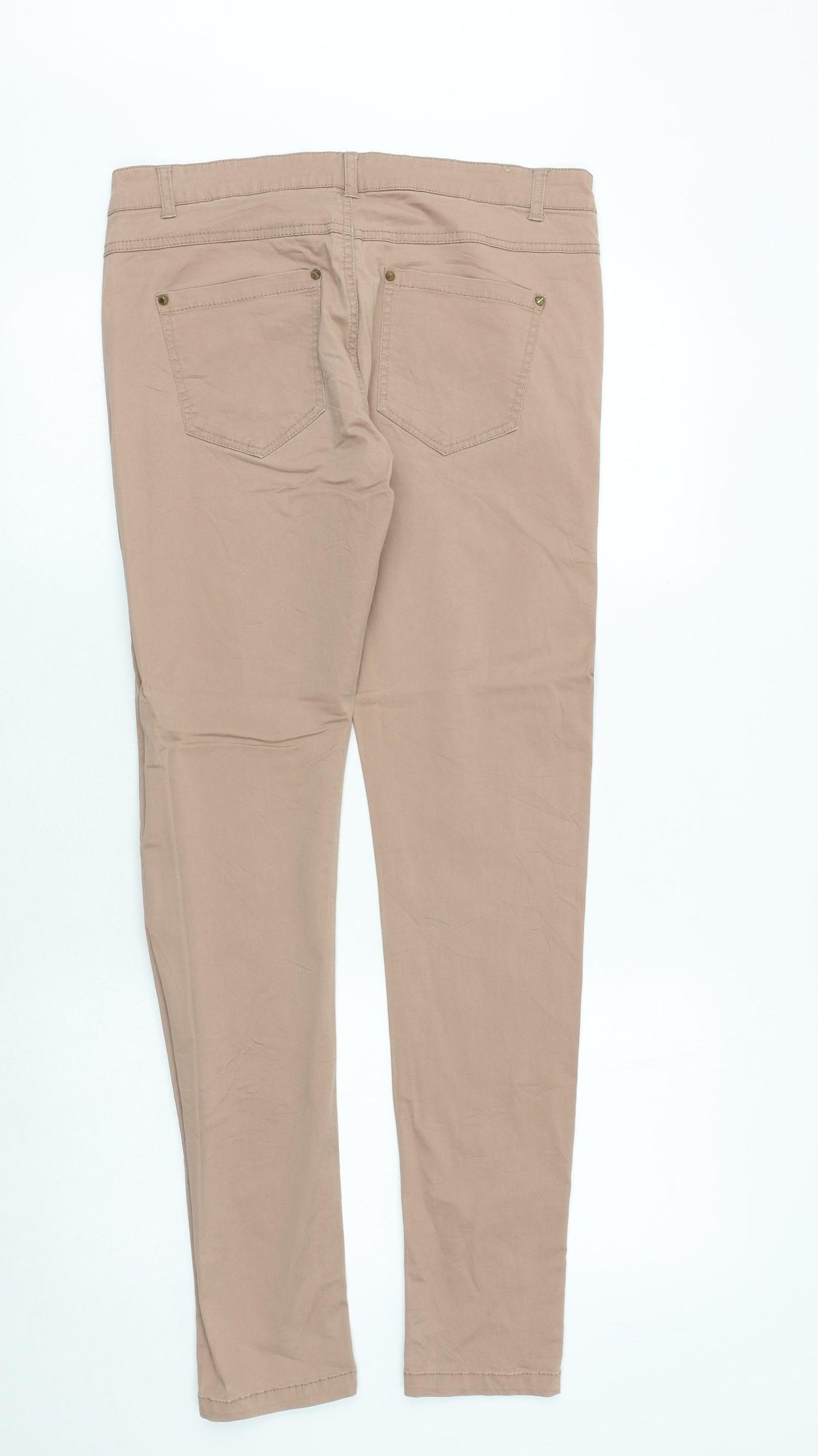 sinsay Womens Pink Cotton Skinny Jeans Size L Regular Zip