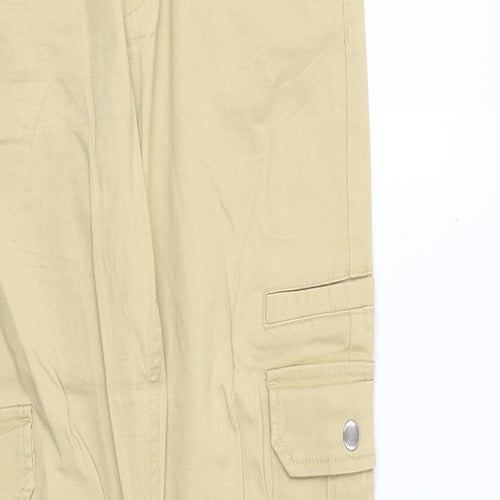 Cropp Womens Beige Polyester Cargo Trousers Size L Regular Zip