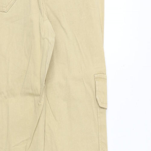 Cropp Womens Beige Polyester Cargo Trousers Size L Regular Zip