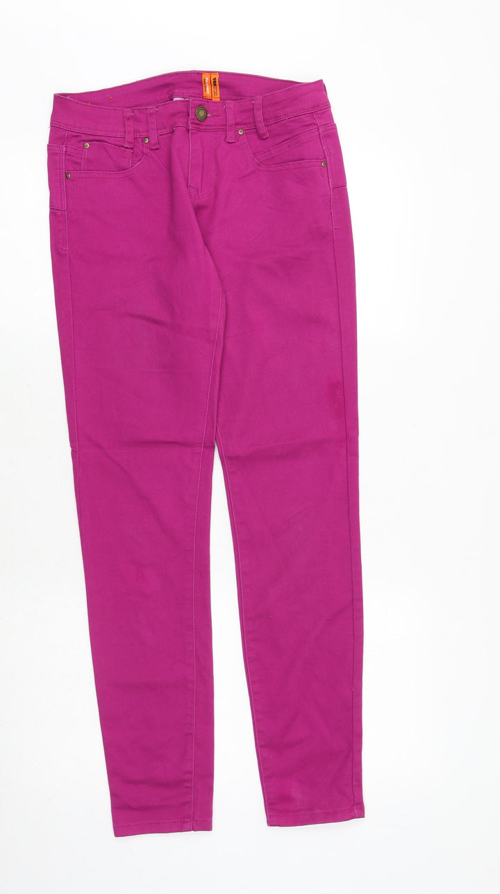 YES YES Womens Pink Cotton Skinny Jeans Size 10 Regular Zip