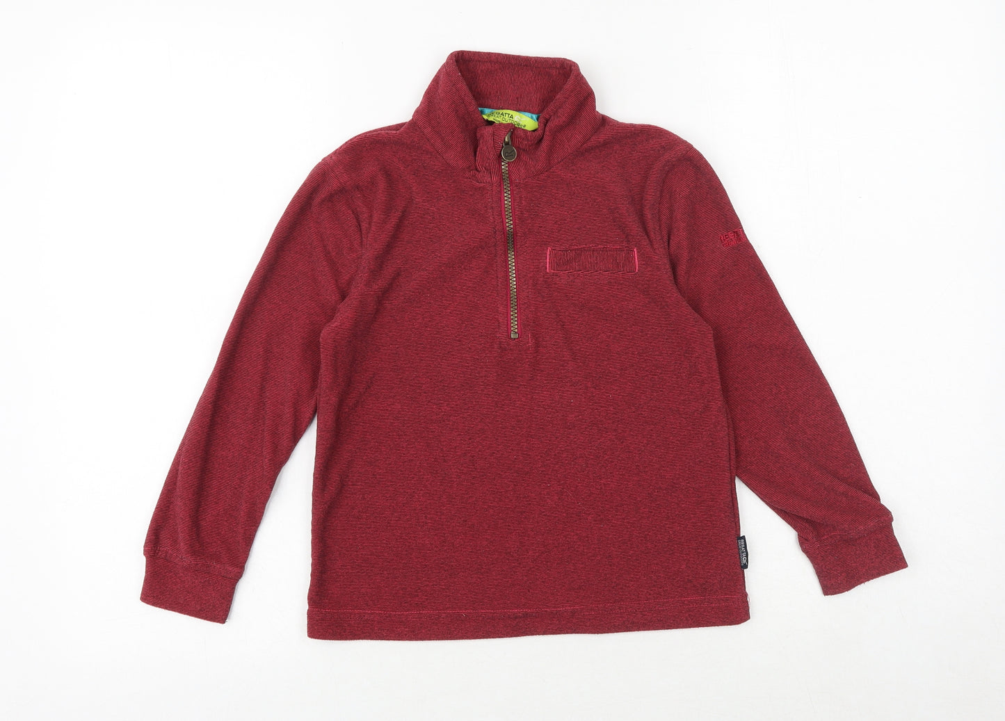 Regatta Boys Red Geometric Polyester Pullover Sweatshirt Size 7-8 Years Zip