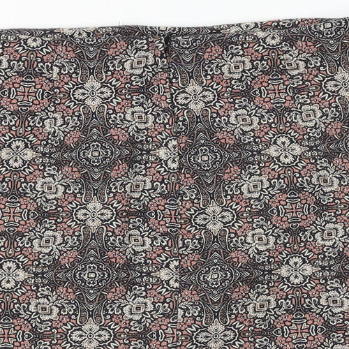 New Look Womens Black Geometric Polyester Mini Skirt Size 12 Zip
