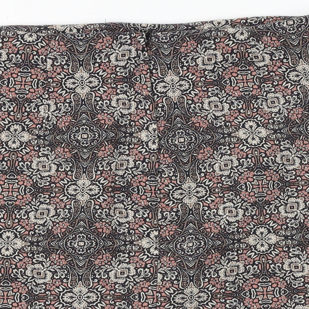 New Look Womens Black Geometric Polyester Mini Skirt Size 12 Zip