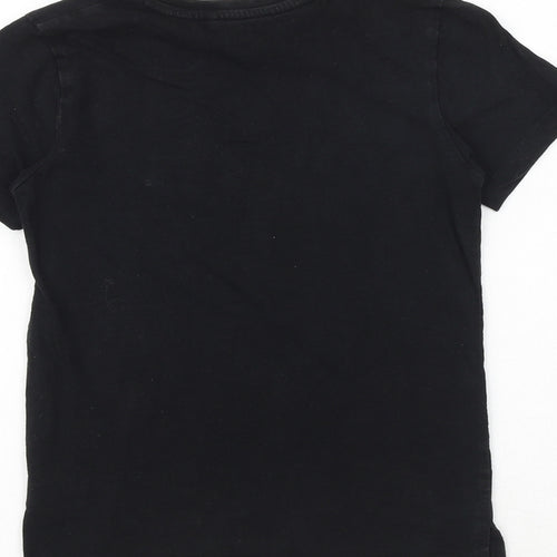 NEXT Boys Black 100% Cotton Basic T-Shirt Size 7 Years Round Neck Pullover - VIP
