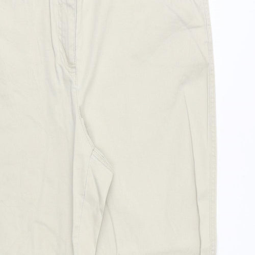 Cecil Womens Beige Polyester Cropped Trousers Size 34 in Regular Zip