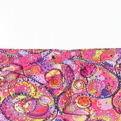 ellesse Womens Pink Geometric Polyester Sweat Shorts Size 12 Regular Pull On