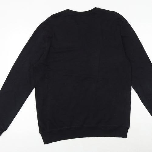 NEXT Mens Black Cotton Pullover Sweatshirt Size L - If Lost Return To Babe
