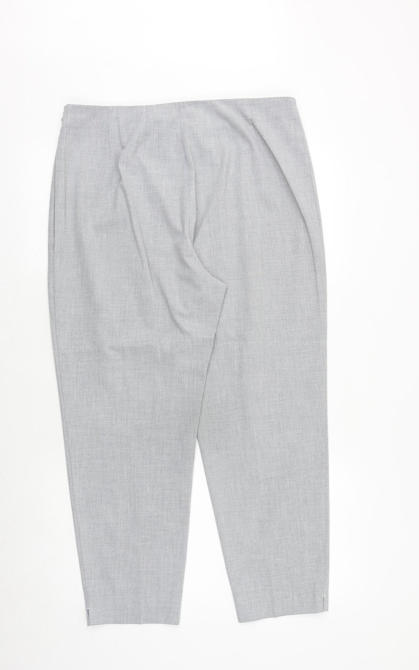 Marks and Spencer Womens Grey Polyester Carrot Trousers Size 18 Regular Zip