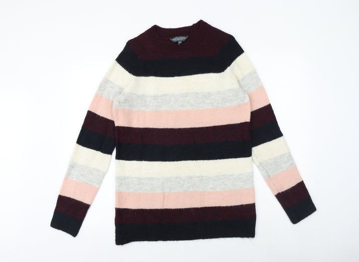 Dorothy Perkins Womens Multicoloured Round Neck Striped Polyester Pullover Jumper Size 10