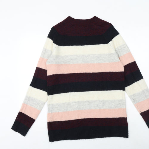 Dorothy Perkins Womens Multicoloured Round Neck Striped Polyester Pullover Jumper Size 10