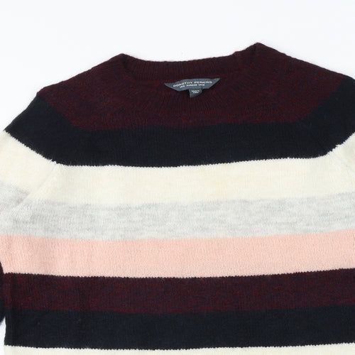 Dorothy Perkins Womens Multicoloured Round Neck Striped Polyester Pullover Jumper Size 10