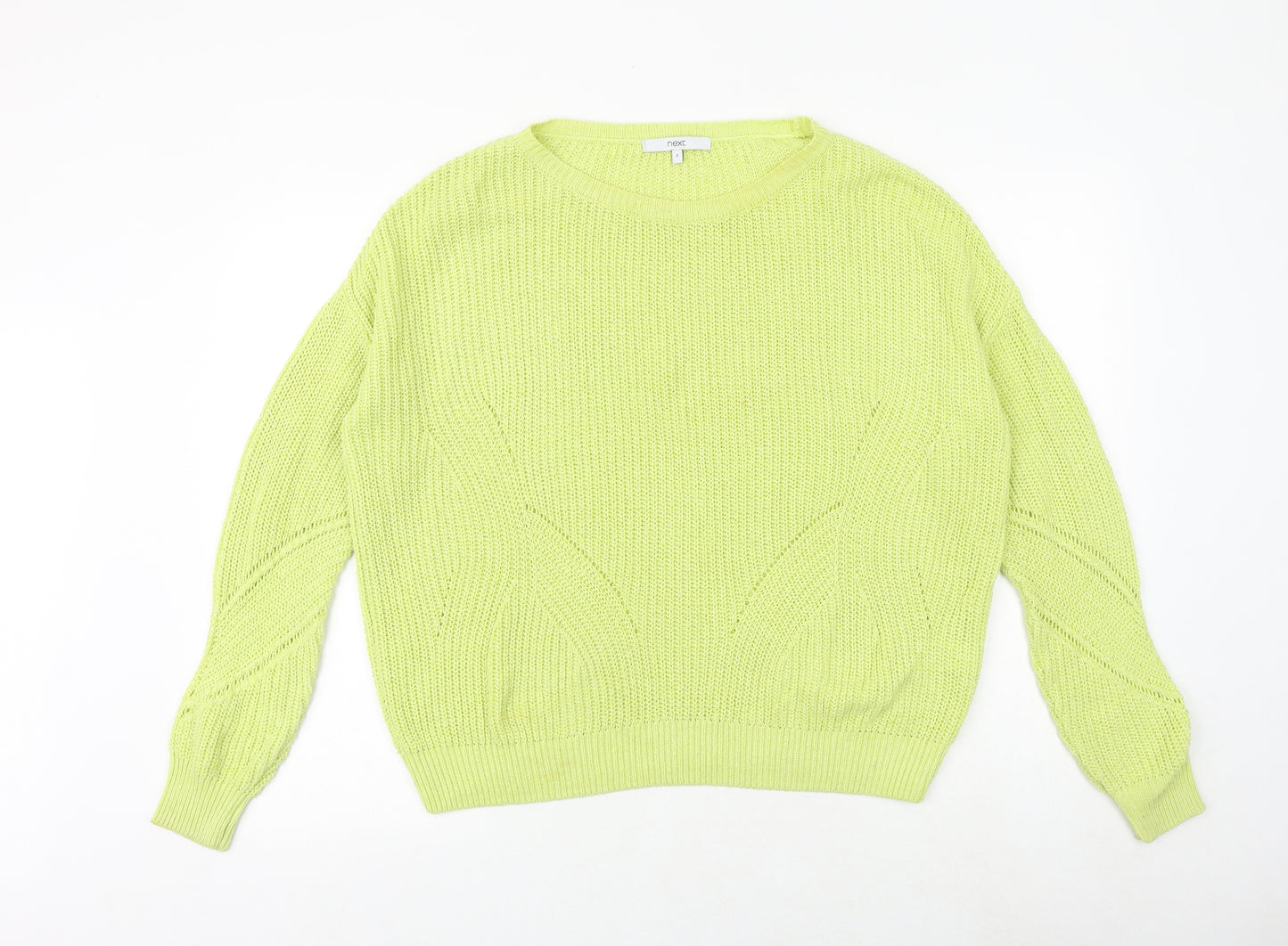 NEXT Womens Green Round Neck Acrylic Pullover Jumper Size S