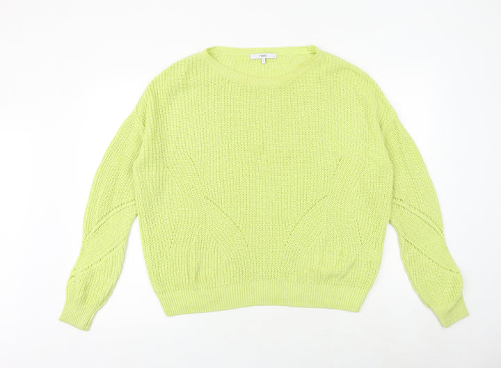 NEXT Womens Green Round Neck Acrylic Pullover Jumper Size S