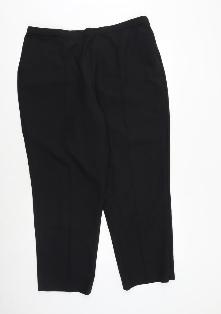 EWM Womens Black Polyester Carrot Trousers Size 38 in Regular