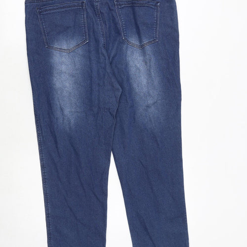 Jeanetic Womens Blue Cotton Straight Jeans Size 38 in Regular Zip