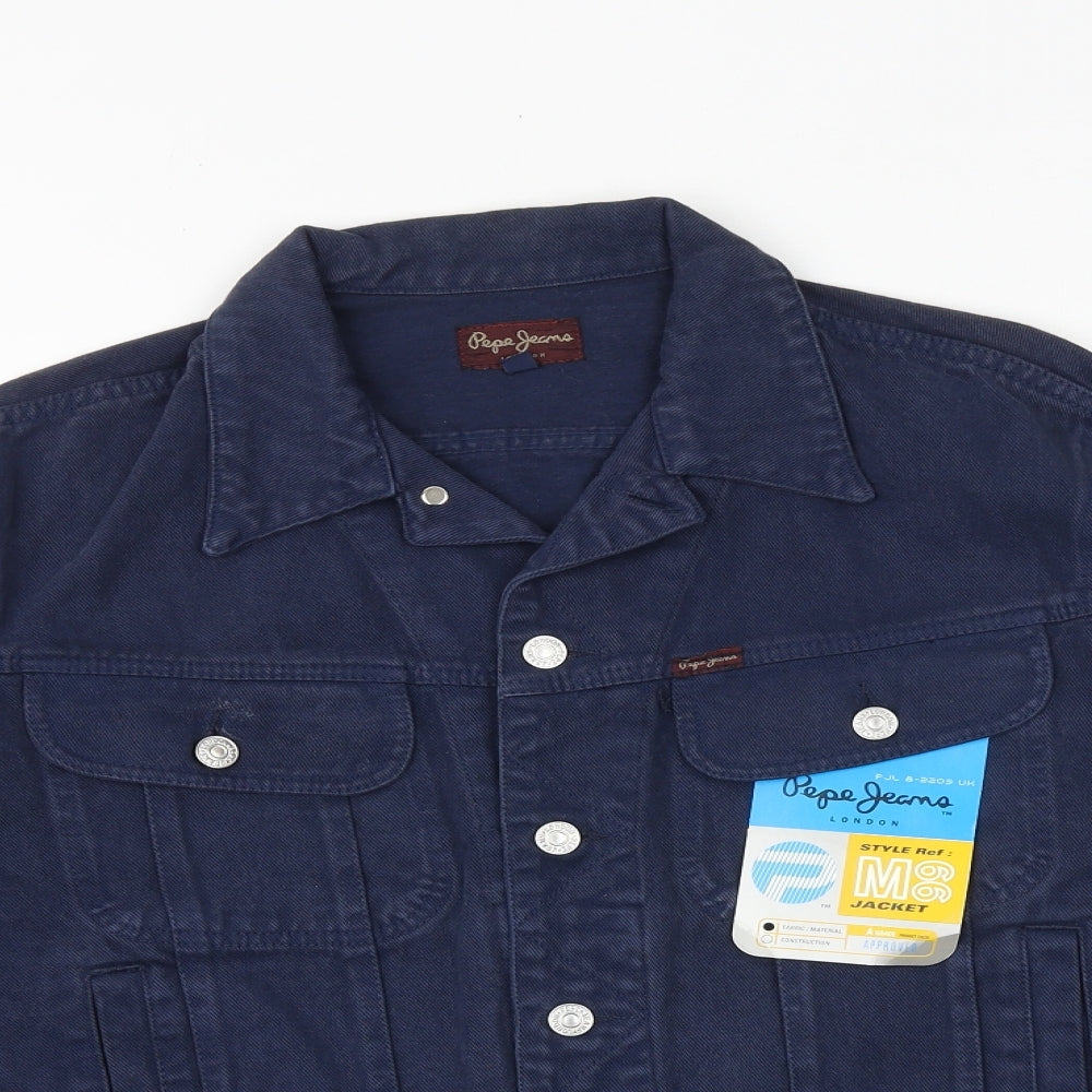 Pepe Jeans Mens Blue Jacket Size XS Button