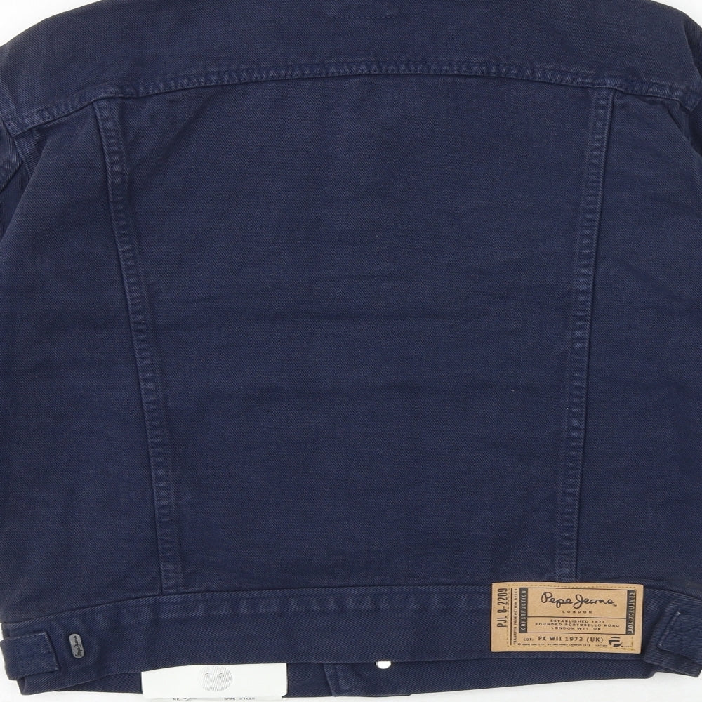 Pepe Jeans Mens Blue Jacket Size XS Button