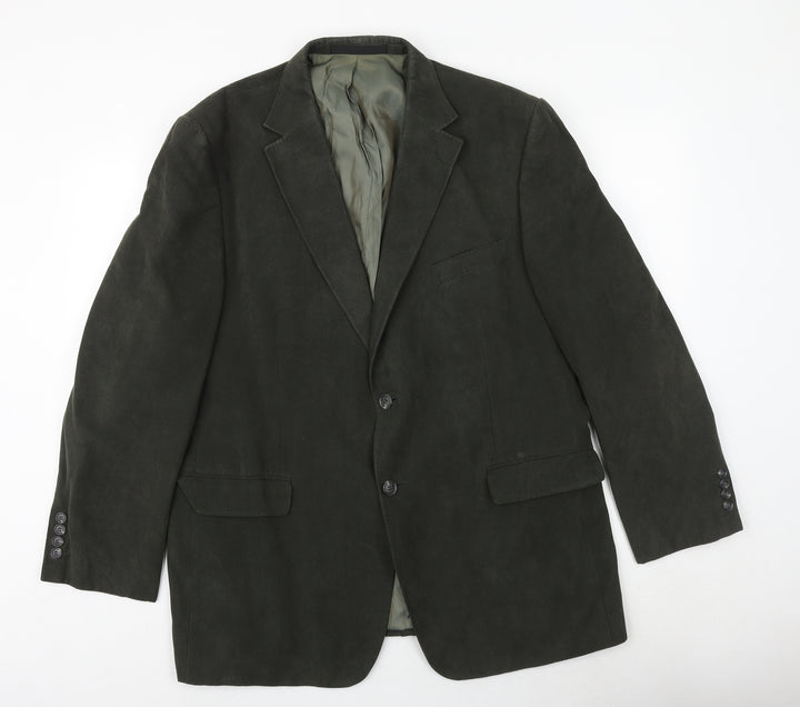 Marks and Spencer Mens Green Polyester Jacket Blazer Size 42 Regular