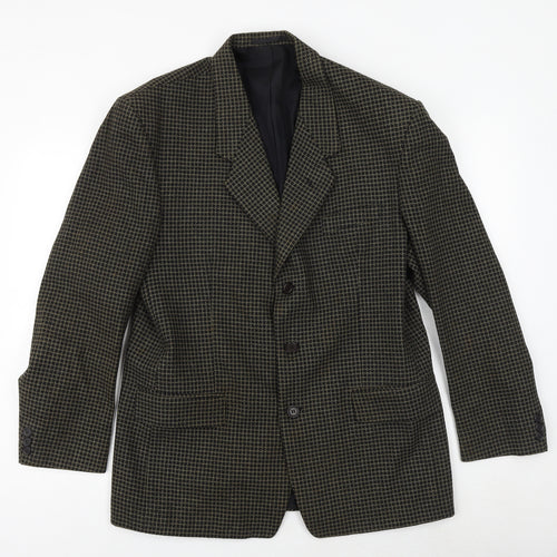 Fosters Mens Blue Geometric Wool Jacket Blazer Size 40 Regular
