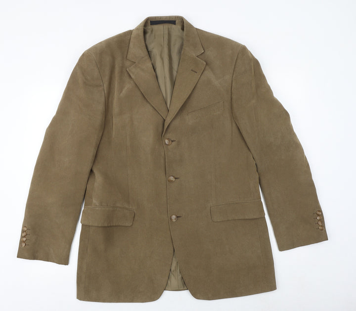 Marks and Spencer Mens Brown Polyester Jacket Blazer Size 40 Regular