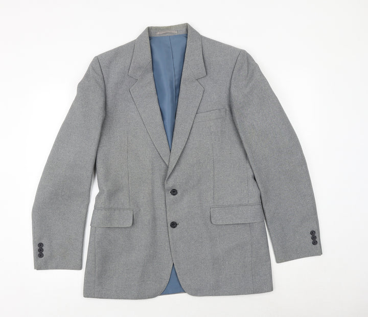 C&A Mens Grey Nylon Jacket Suit Jacket Size 38 Regular