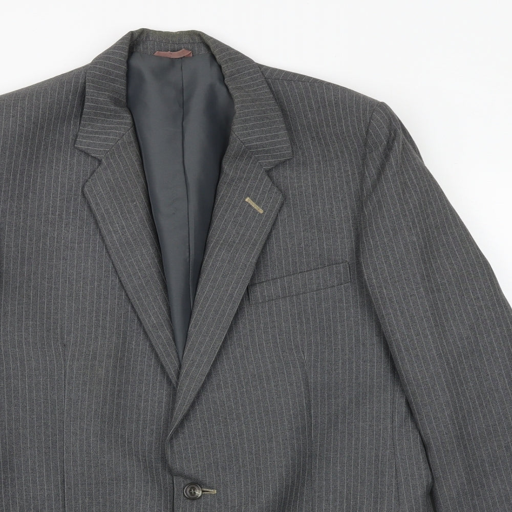 Spector Mens Grey Striped Wool Jacket Suit Jacket Size 42 Regular