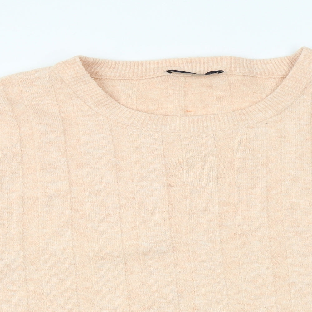 Marks and Spencer Womens Pink Round Neck Acrylic Pullover Jumper Size S
