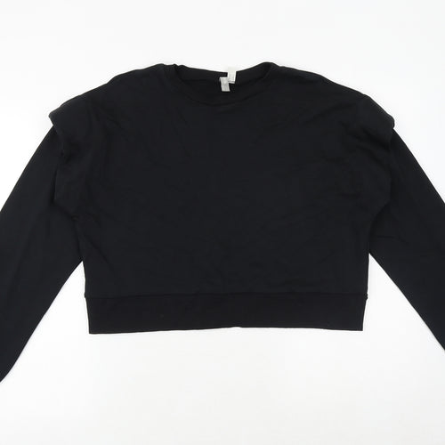 ASOS Womens Black Cotton Pullover Sweatshirt Size 10 Pullover