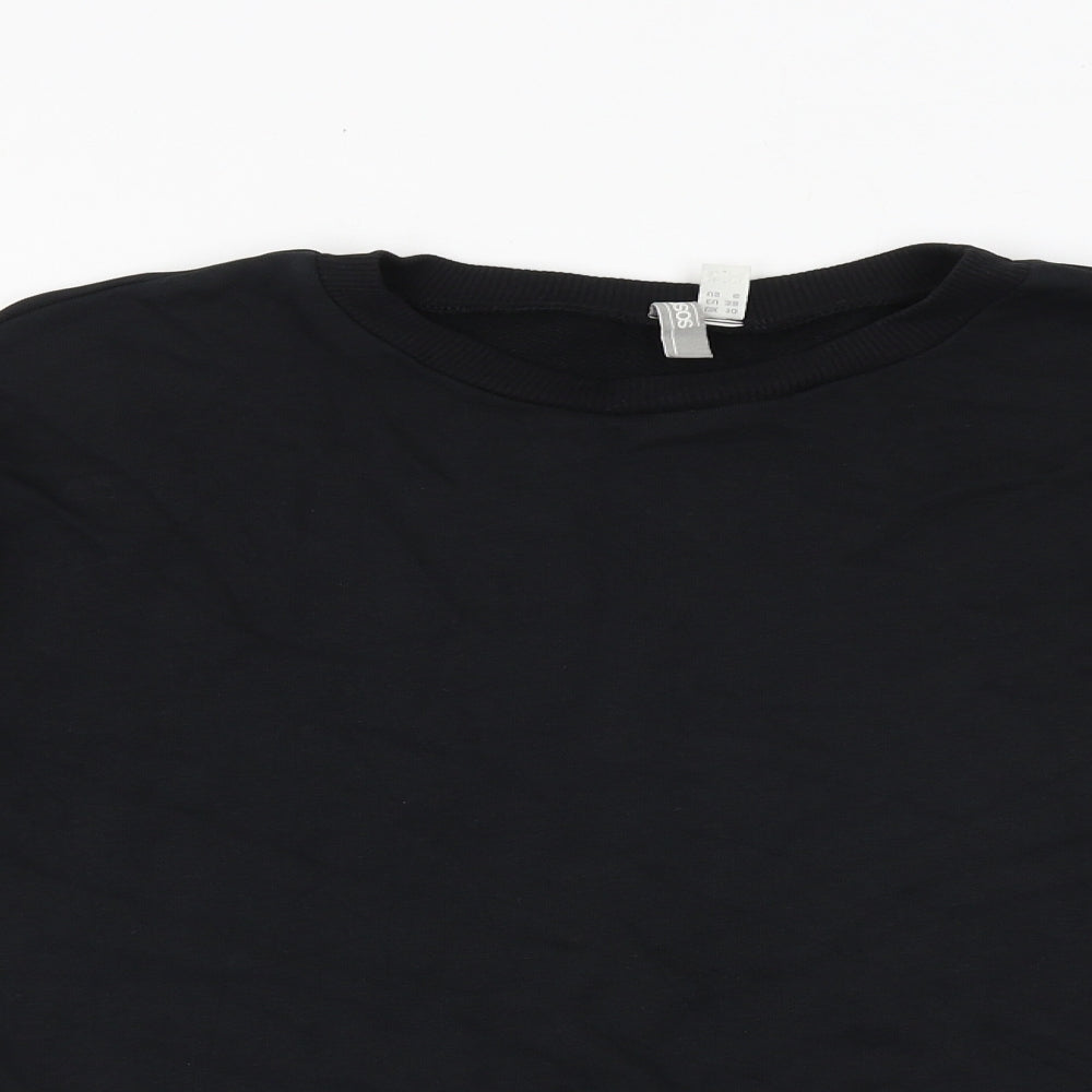 ASOS Womens Black Cotton Pullover Sweatshirt Size 10 Pullover