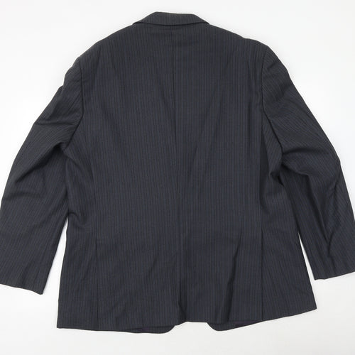 Wellington Mens Blue Striped Wool Jacket Suit Jacket Size 46 Regular