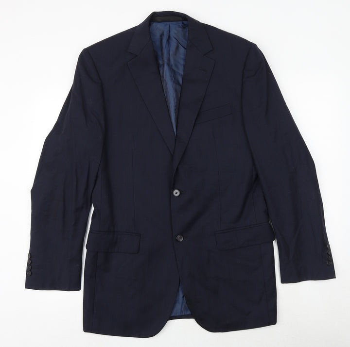 Marks and Spencer Mens Blue Polyester Jacket Suit Jacket Size 38 Regular
