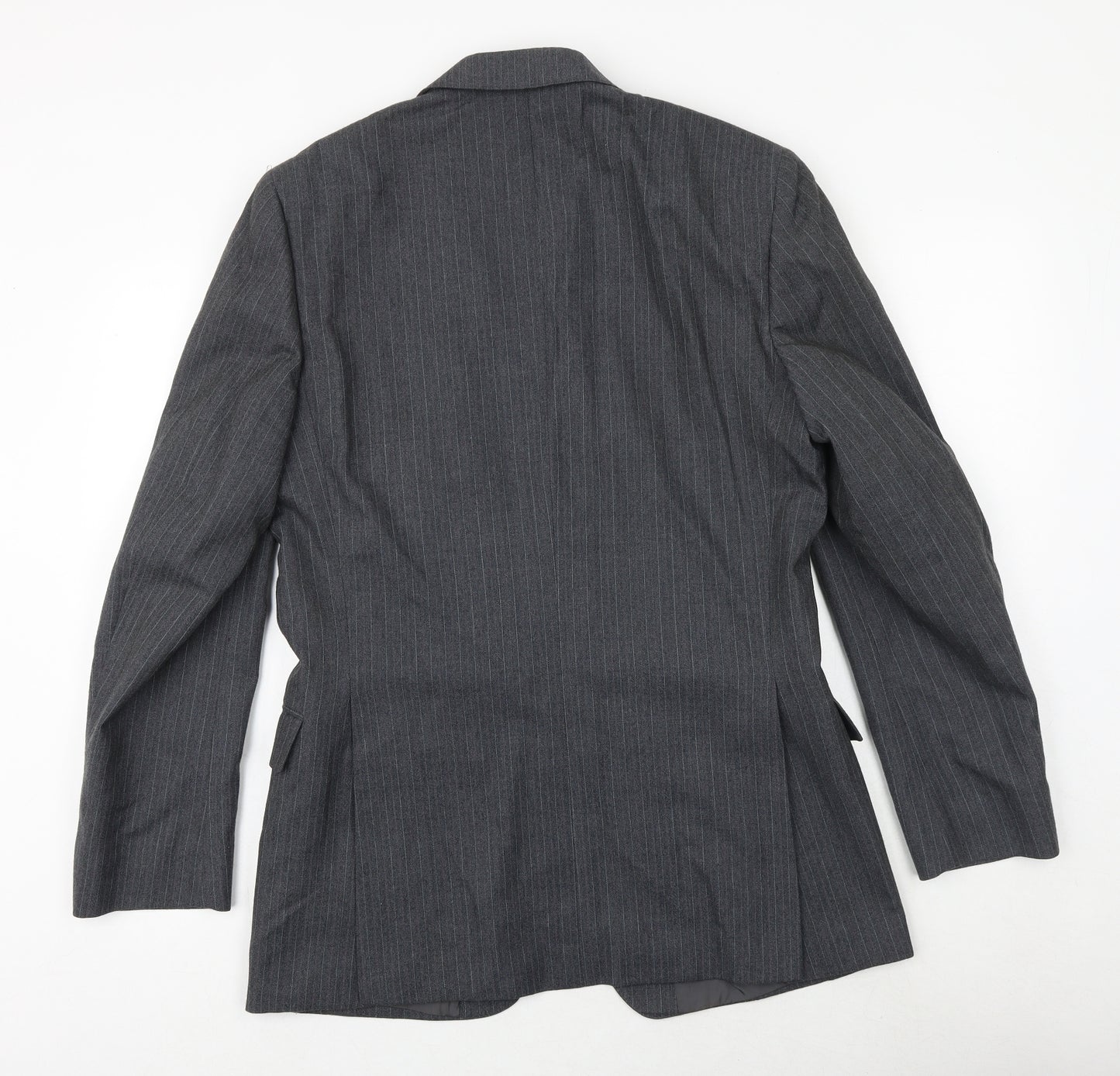 Hepworths Mens Grey Striped Wool Jacket Suit Jacket Size 40 Regular