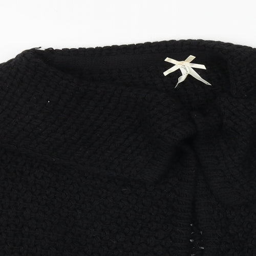 NEXT Womens Black V-Neck Acrylic Cardigan Jumper Size M
