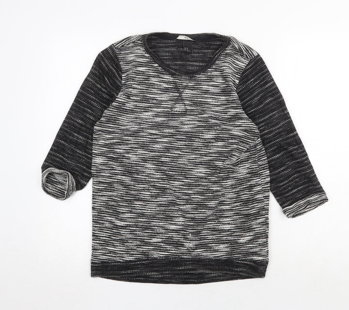 H&M Womens Grey Round Neck Polyester Pullover Jumper Size S