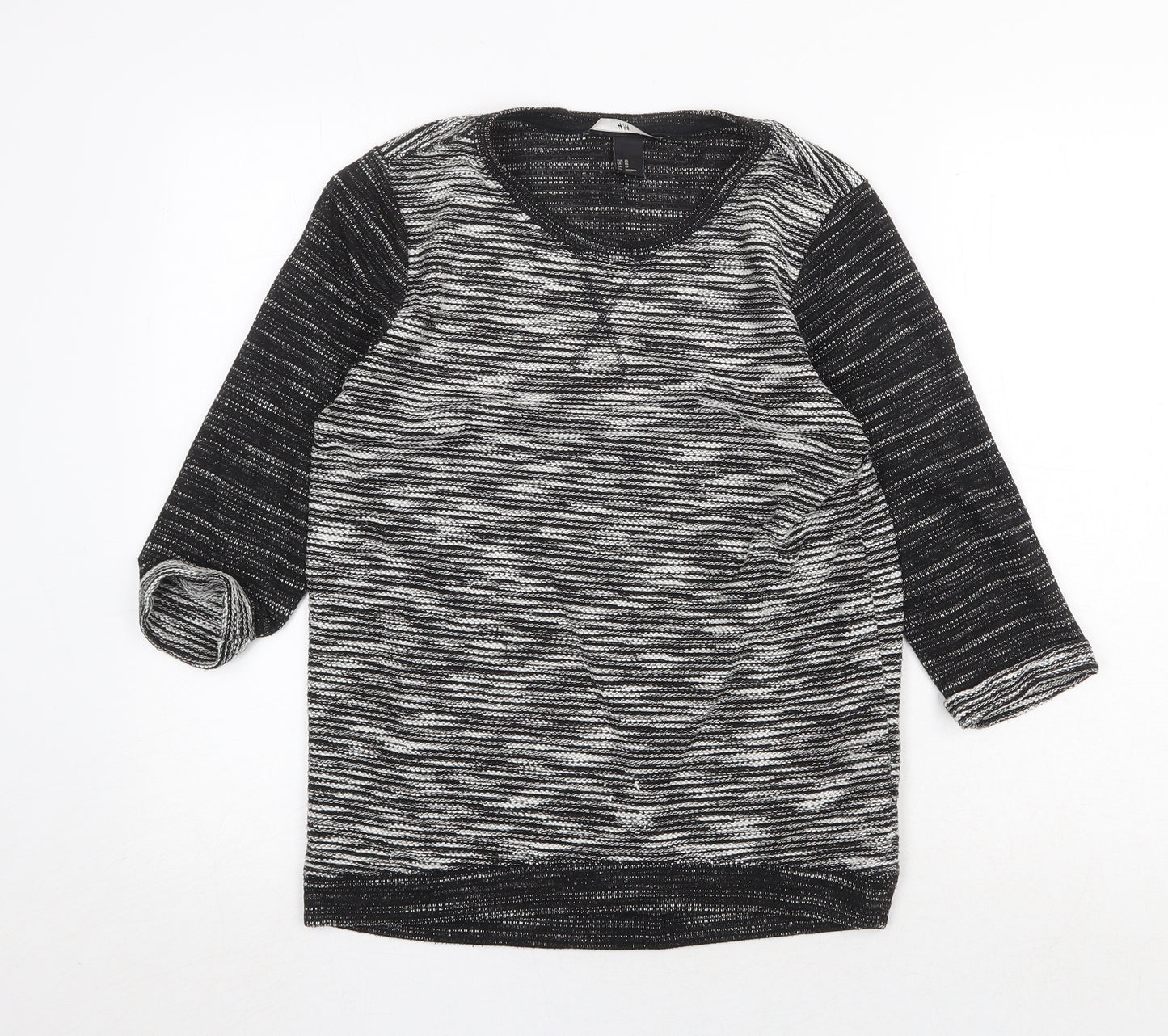 H&M Womens Grey Round Neck Polyester Pullover Jumper Size S