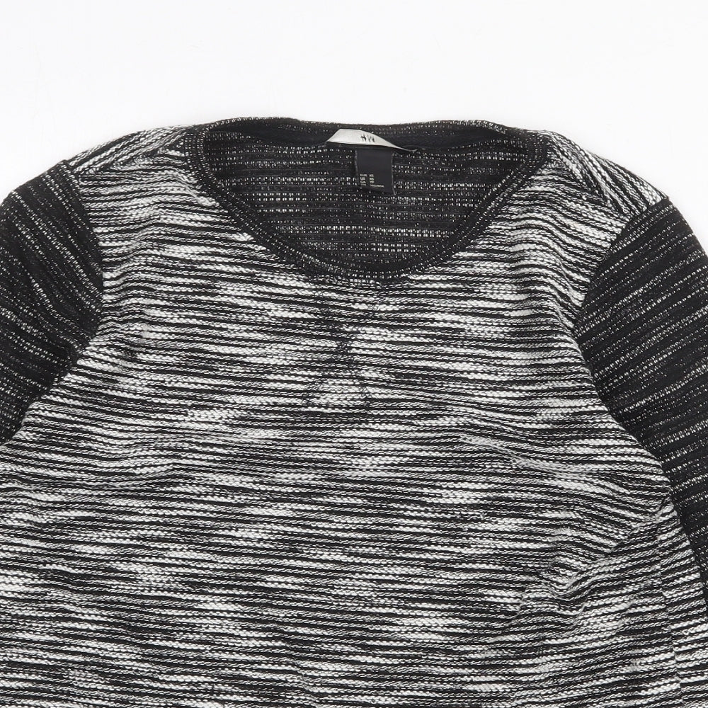 H&M Womens Grey Round Neck Polyester Pullover Jumper Size S