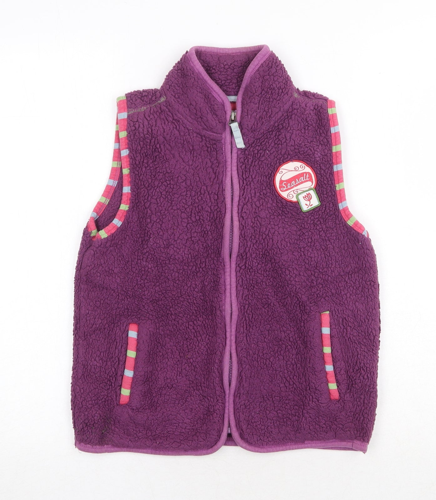 Seasalt Girls Purple Gilet Jacket Size 8 Years Zip