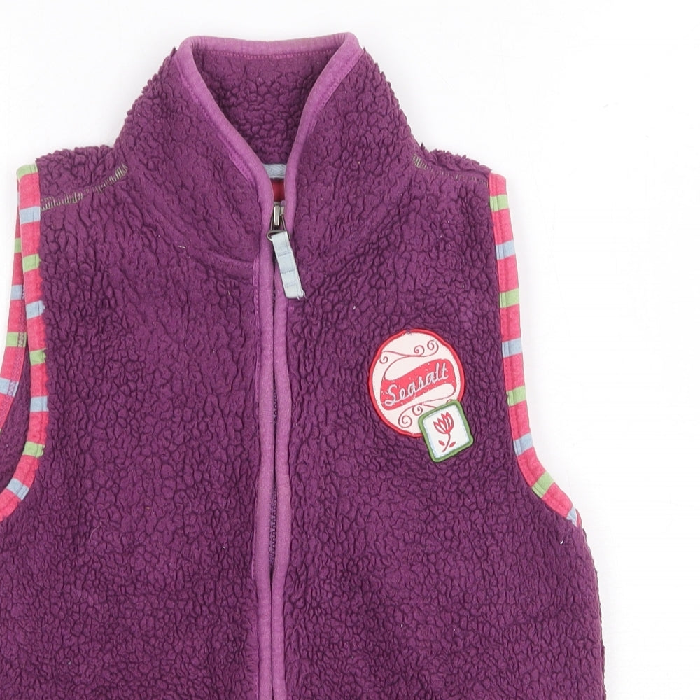 Seasalt Girls Purple Gilet Jacket Size 8 Years Zip