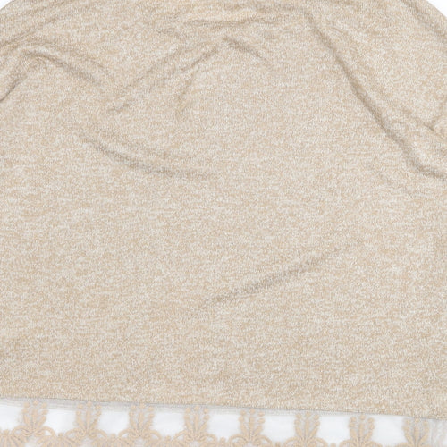 NEXT Womens Beige Round Neck Polyester Pullover Jumper Size 12