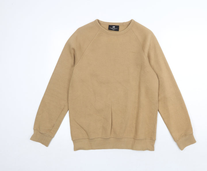 H&M Mens Beige Cotton Pullover Sweatshirt Size XS