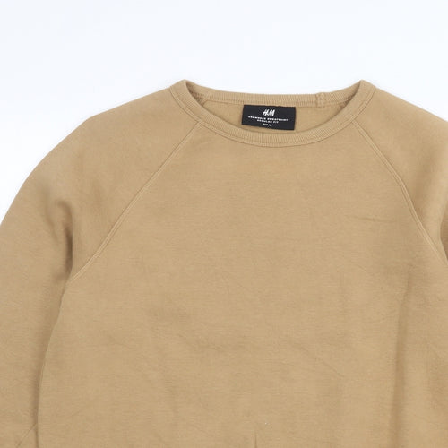 H&M Mens Beige Cotton Pullover Sweatshirt Size XS